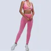 Conjunto Deportivo de Dos Piezas con Bloques de Color y Diseño Cruzado Europeo y Americano, Conjunto de Ropa para Yoga y Fitness, Pantalones Largos, Artículo Popular de Comercio Exterior