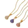Pendente Criativo Cravejado com Micro Diamantes de Venda Quente Transfronteiriça, Colar de Aço Inoxidável de Luxo Leve e Elegante com Concha, Não Desbota, Atacado