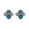 Pendientes de perlas de alta gama estilo retro de Hong Kong, flor de cuatro pétalos, nuevos pendientes explosivos, ligeros, de lujo, de estilo antiguo medio, de nicho, únicos.
