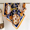 Bufanda Estampada Advanced Sense Chal de Figura Geométrica Sarga de Seda Cuadrado Grande 90cm Pañuelo para la Cabeza Protector Solar de Viaje Otoño e Invierno Mujer