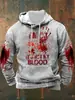 2025 Halloween Transfronteiriço Novo Produto Roupas Femininas Europeias e Americanas Outono e Inverno Moletom de Caimento Solto com Capuz Estampado com Letras 3D para Homens