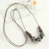 Conjunto de Pulseiras, Colares, Acessórios Cerâmicos Retrô, Joias Simples e Versáteis de Jingdezhen, Correntes Longas para Suéter, Pulseiras com Contas