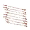Cierre de Collar Pulsera de Latón Chapado en Oro de 18 Quilates que Conserva el Color Cierre de Pinza de Langosta con Cadena de Extensión de Cola de Gota de Agua Accesorios para Joyería DIY