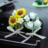 Producto Terminado: Ramo de Girasoles y Lirios Tejido a Mano con Hilo, Decoración para Rejilla de Aire del Coche, Regalo para Novio