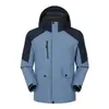 Chaqueta de montaña para hombre y mujer tres en uno desmontable con capucha, dos piezas, cortavientos e impermeable, personalizada para otoño e invierno