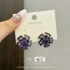 Brincos de Flor em Diamante Estéreo de Alto Padrão, Novo Estilo, Estilo Celebridade da Internet, Brincos de Luxo Acessível e Atmosféricos, Estilo de Hong Kong