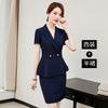 Traje de negocios de verano para mujer, de manga corta, elegante, de alta gama, para esteticista, salón de belleza, herramientas, joyería, ropa de trabajo.