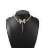 N7612 Elegante Collar Corto de Lazo con Diamantes Completos Transfronterizo Moda Trendy Dulce Nicho Gargantilla para Mujer