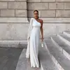 Transfronterizo 2026 Europeo y Americano Primavera/Verano Nuevo Estilo Un Hombro Plisado Vestido Largo Ins Vacaciones Fiesta Vestido de Mujer