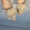 Zapatos de Boda Rojos para Mujer, Adecuados para Vestidos de Novia, Con un Estilo Tradicional Chino con un Diseño de Tacón Alto, Perfectos para Ropa Nupcial y Atuendo para el Brindis