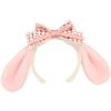Diadema con Orejas de Perro Canela Sanrio Melody Encaje Lindo Rosa Dulce Tiara con Lazo Kc para Mujeres