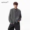 Suéter Cardigan Novo Estilo Outono e Inverno 2026 Retrô Americano Casual Estilo Preguiçoso Gola V Malha Jaqueta Masculina Cor Lisa