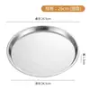 Plato Redondo de Acero Inoxidable 304 Estilo Coreano Plato Escurridor para Tempura Bocadillos Plato para Fruta Estilo Occidental Plato Multifuncional para Barbacoa con Escurridor Plato para Cena