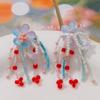 Pendientes de flores de vidrio tejidas con borlas largas de colores de súper hadas, pendientes hechos a mano, tocado, material colgante, venta al por mayor