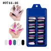 Uñas de Manicura de Ataúd en Forma de T de Color Mixto Navideño Transfronterizo Caja Azul Parche Completo Usable Uñas Postizas Largas de Ballet