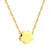 Joyería europea y americana de otoño e invierno, elegante y a la moda, estilo metálico, colgante de flor de durazno, collar de acero inoxidable, cadena para suéter para mujer, versátil, transfronteriza