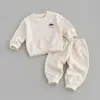 Pantalones Casuales Jogger Cálidos Largos Estilo Coreano Conjunto Infantil para Bebé Invierno Primavera Otoño