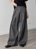 Pantalones anchos de pliegues tridimensionales, pantalones casuales de silueta en A para hombre, nuevo diseño de verano, pantalones holgados y fluidos hasta el suelo