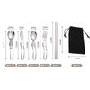 Acero Inoxidable 304 Plegable Cubiertos Portátil Navaja Plegable, Tenedor, Cuchara, Cuchara para Ensalada, Palillos Juego Combinado para Picnic al Aire Libre
