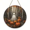 Placa de Madeira de Gato Engraçado para Halloween Transfronteiriça Estilo Americano Abóbora Gato Preto Decoração Atmosfera Festiva Artesanato