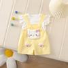 Conjunto de Mono con Gato Hello Kitty para Niña, Shorts y Suéter, Conjunto de Verano Estiloso para Niña Pequeña Princesa