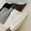 Thirteen Lines R*S Otoño/Invierno 2026 Suéter Minimalista de Cuello Redondo Hombro Normal Algodón Super Elástico Camiseta de Manga Larga para Mujer