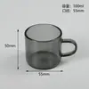 Xícara de Chá Transfronteiriça 100ml Vidro Cinza Fumê Copo Reto Resistente a Altas Temperaturas Suprimento Vidro Borossilicato Alto Pequena Xícara de Chá Master
