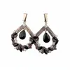Pendientes de plata con forma de gota tachonados de diamantes, pendientes exagerados de moda de alta gama de nicho, pendientes de mujer de lujo ligero, únicos y elegantes