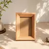 Novo Estilo Chinês Mini Brocado Song Cartão Rígido DIY Caligrafia Porta-Retrato 3 polegadas Ornamento de Mesa Display Ponto Turístico Presente Criativo Cultural Moldura para Pintura