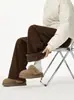 Pantalones de pana con forro polar para hombre, nueva colección otoño/invierno 2026, engrosados, pantalones largos casuales, pantalones de algodón, pantalones de chándal de pierna recta
