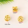 Contas Separadoras Ocas de Cobre Dourado de Alta Retenção de Cor com Furo Grande, Contas da Sorte de Moeda, Contas para Fio, Peças Separadoras, Materiais para Fazer Cordão DIY