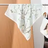 Pañuelo pequeño cuadrado de algodón y lino con estampado de espiga estilo "old money", pañuelo para la cabeza tipo terciopelo sedoso, chal protector solar para el cuello para mujer