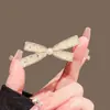 Pinza para el pelo con lazo de cristal coreano de diamantes completos para mujer, nuevo clip de moda para flequillo lateral, accesorio para el cabello de alta gama