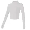Transfronterizo 2025 Nuevo Ropa de Yoga Running Deportes Entrenamiento Ajustado Pilates Manga Larga Media Cremallera Top Deportivo