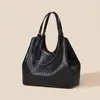 Bolso tote grande de comercio exterior transfronterizo, bolso de hombro versátil con patrón tejido vintage, bolso de mano de gran capacidad para el trabajo y los desplazamientos