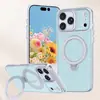 Adequado para Capa de Celular Transparente com Glitter para Iphone17Pm com Cobertura Total, Sucção Magnética e Suporte Giratório Apple Air Pivot Case