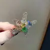 2026 Nuevo Pasador de Estrella de Mar Completo de Pedrería para Mujer Estilo Dulce Fresco Estilo Callejero Estrella de Cinco Puntas Pinza de Pato Pinza Lateral Pinza para Flequillo