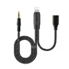 Cabo Adaptador Conversor de Áudio e Carregamento Redondo de 3,5mm para Tipo-C para Celular Transmissão ao Vivo Carregamento 2 em 1 Adaptador Otg