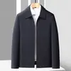 Jaqueta com gola para homens, jaqueta de pai, casual de negócios, para meia-idade e idosos, novo casaco executivo de primavera e outono, roupas masculinas