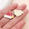 30 accesorios para joyería DIY: Árbol de Navidad de dibujos animados estilo gota de aceite, muñeco de nieve, Papá Noel y campanas como colgantes de regalo hechos de aleación de zinc