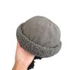 Sombrero de Piel de Melón de Otoño e Invierno Japonés Secado Rápido Herramienta Yuppie Moda para Exteriores Acolchado Puntadas de Vellón de Cordero Gorra de Piso de Moda para Hombres y Mujeres