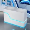 Tecnología Creativa Forma Irregular Con Luces Redonda Pintada Gabinete de Exhibición Mesa de Exhibición Isla Soporte de Exhibición Gabinete de Exhibición Personalización Lote