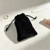 Bolsa de Flanela Negra con Cordón de 5*7 cm Directo de Fábrica, Bolsa a Prueba de Polvo para Muestras de Cosméticos, Anillo para Anillos