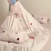 ¡Pequeño Pony Lindo! Juego de Cuatro Piezas de Satén de Algodón de Fibra Larga, 100% Algodón, Funda Nórdica Bordada Linda, Ropa de Cama de Dibujos Animados de Algodón Puro