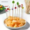 Palillos Desechables para Frutas Creativos de Arte Brochetas de Bambú Brochetas de Espino Confitado Palillos Decorativos para Cócteles Hamburguesa Sello de Palillo de Dientes