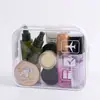 Bolsa de tocador de maquillaje transparente de PVC Bolsa de tocador portátil para viaje En stock Venta al por mayor Se puede personalizar el logotipo Bolsa de almacenamiento multifuncional