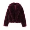 2023 Invierno Nuevos Productos Moda Urbana Europea y Americana Transfronteriza para Mujer Casual Solapa Cuello Redondo Piel Sintética Ropa Exterior