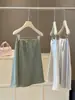 Falda de Satén Estilo Francés para Mujer, Nuevo Verano 2026 Cintura Alta Simple y Elegante Acetato Nicho Falda Corta de Corte A