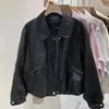 Chaqueta Corta de Cuero Estilo Coreano Adelgazante para Mujer Otoño 2026, Chaqueta de Motocicleta Resistente de Gama Alta Nueva, Top de Moda