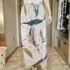 Pantalones de pijama de algodón y seda para mujer, estilo fino de verano, talla grande, estilo japonés, pantalones anchos de algodón y seda, estampados, se pueden usar fuera, corte holgado, estilo popular